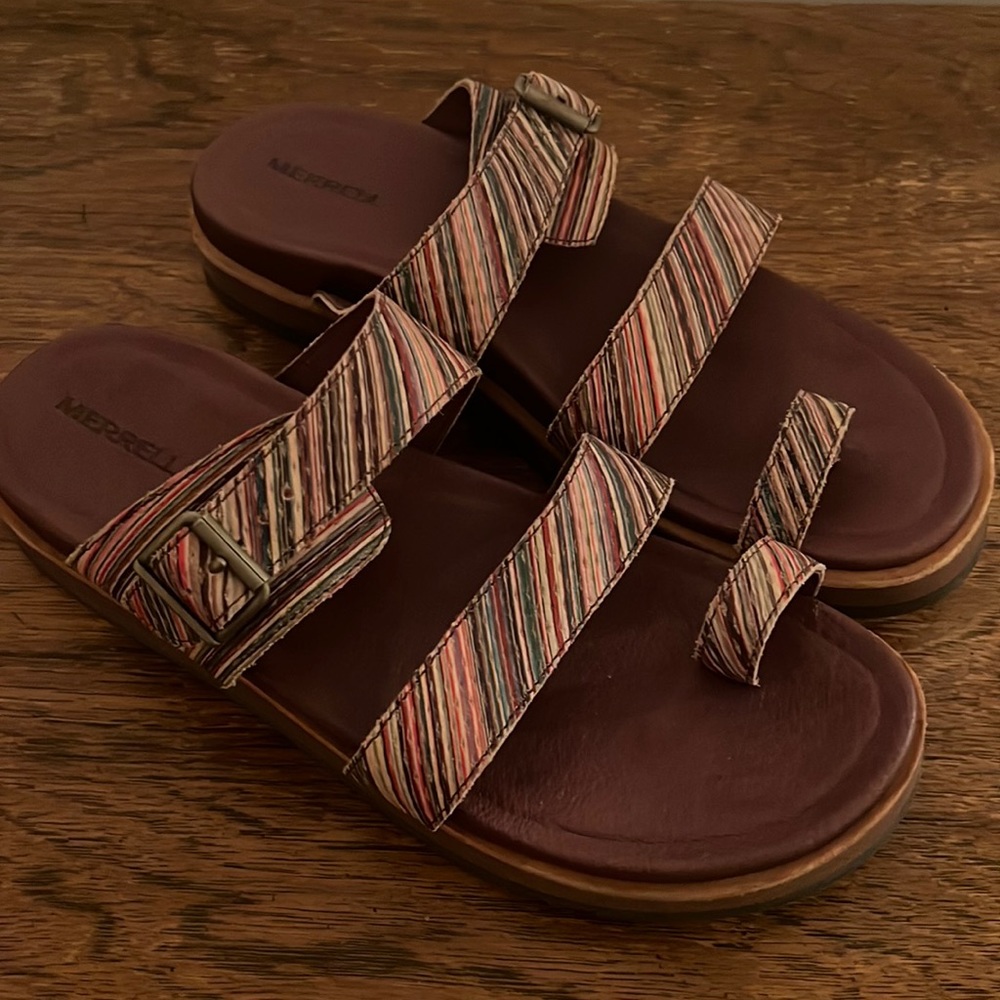 MERRELL Womens Juno Adjustable Buckled Straps Slide Sandals